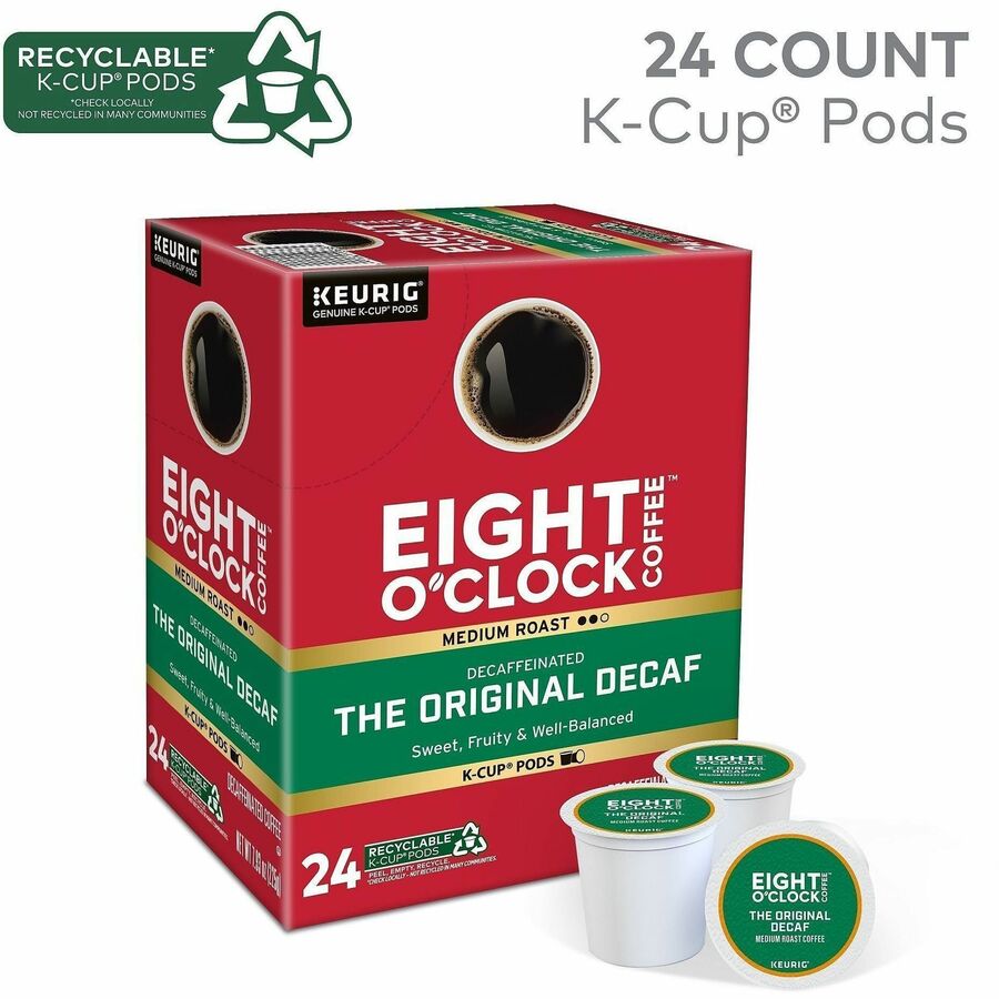 Eight O’Clock K-Cup The Original Decaf Coffee - Compatible with Keurig Brewer - Medium - Decaffeinated