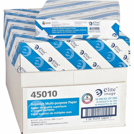 Elite Image Multipurpose Paper: White 98 Brightness Letter Size 20 lb Weight - Sustainable Forestry Initiative - 500