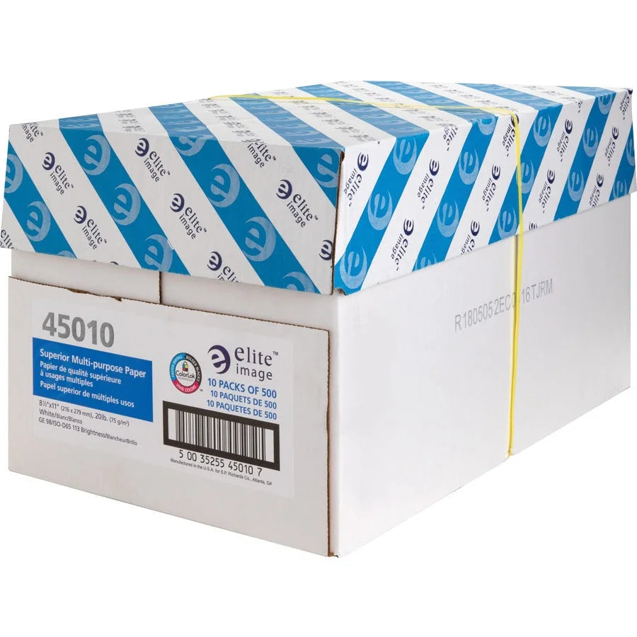 Elite Image Multipurpose Paper: White 98 Brightness Letter Size 20 lb Weight - Sustainable Forestry Initiative - 500