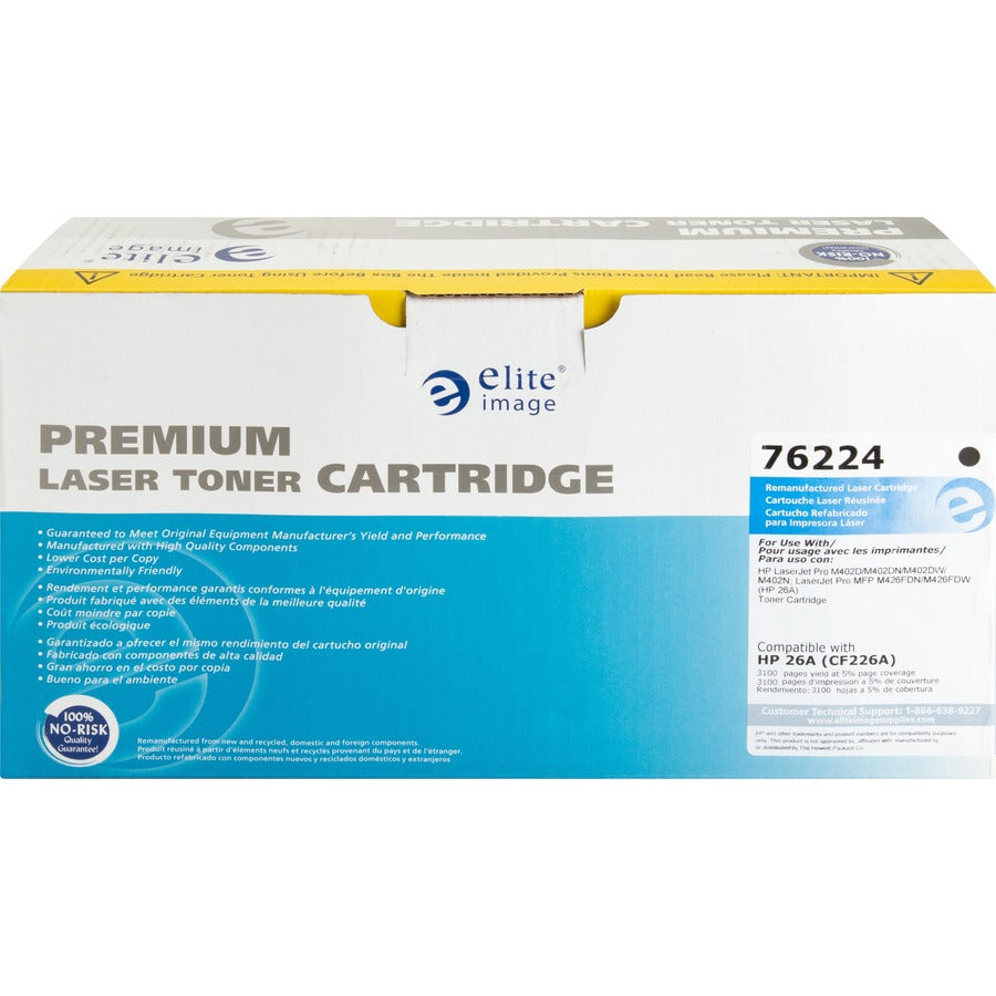 Elite Image Remanufactured Laser Toner Cartridge 26A (CF226A) - Black - 1 Each - Front
