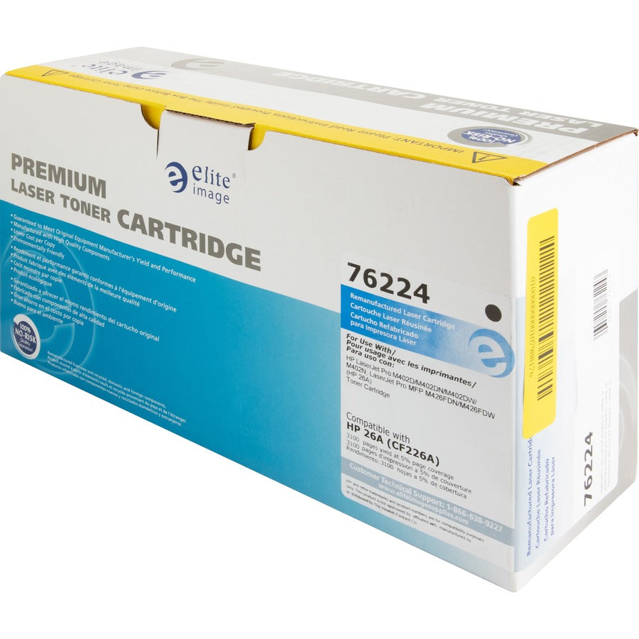 Elite Image Remanufactured Laser Toner Cartridge 26A (CF226A) - Black - 1 Each - Left