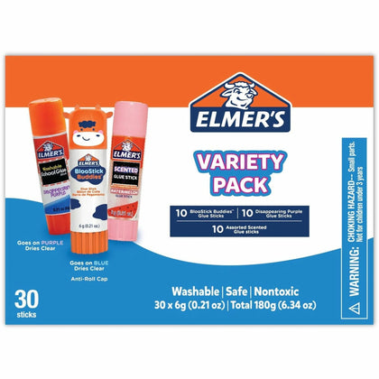 Elmer’s BlooStick Buddies: Disappearing Purple & Scented Glue Stick Combo Pack - Sticks