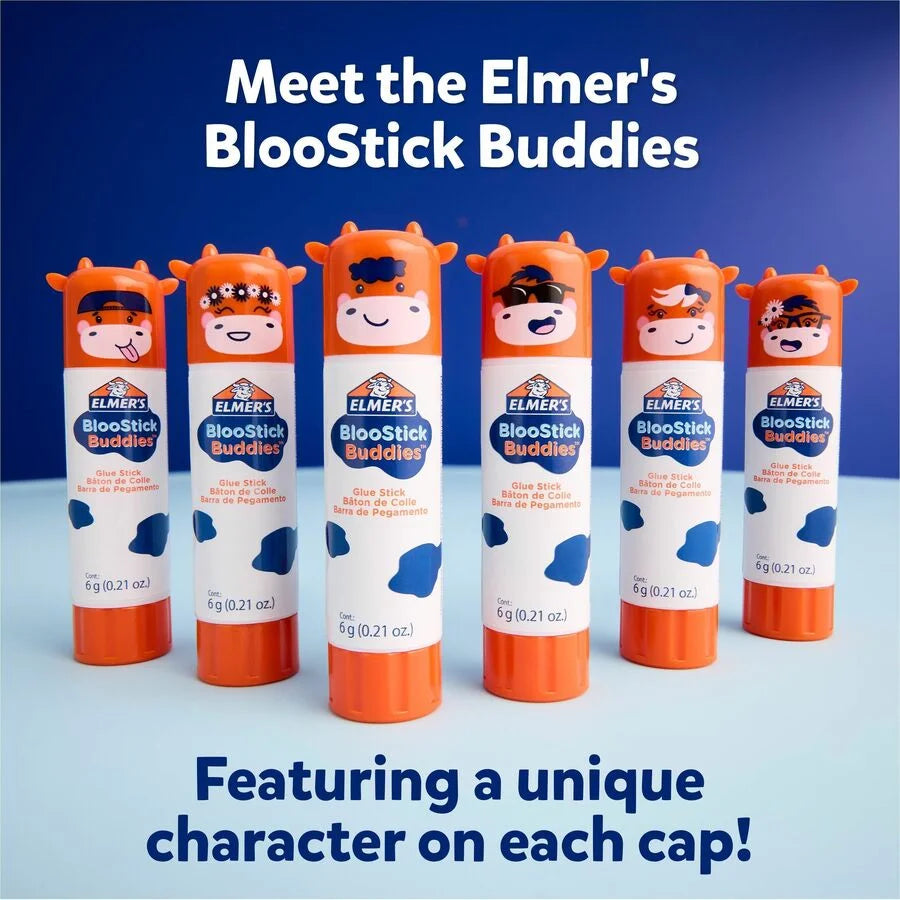 Elmer’s BlooStick Buddies Glue Sticks - 0.21 oz - Blue - 48 Pack
