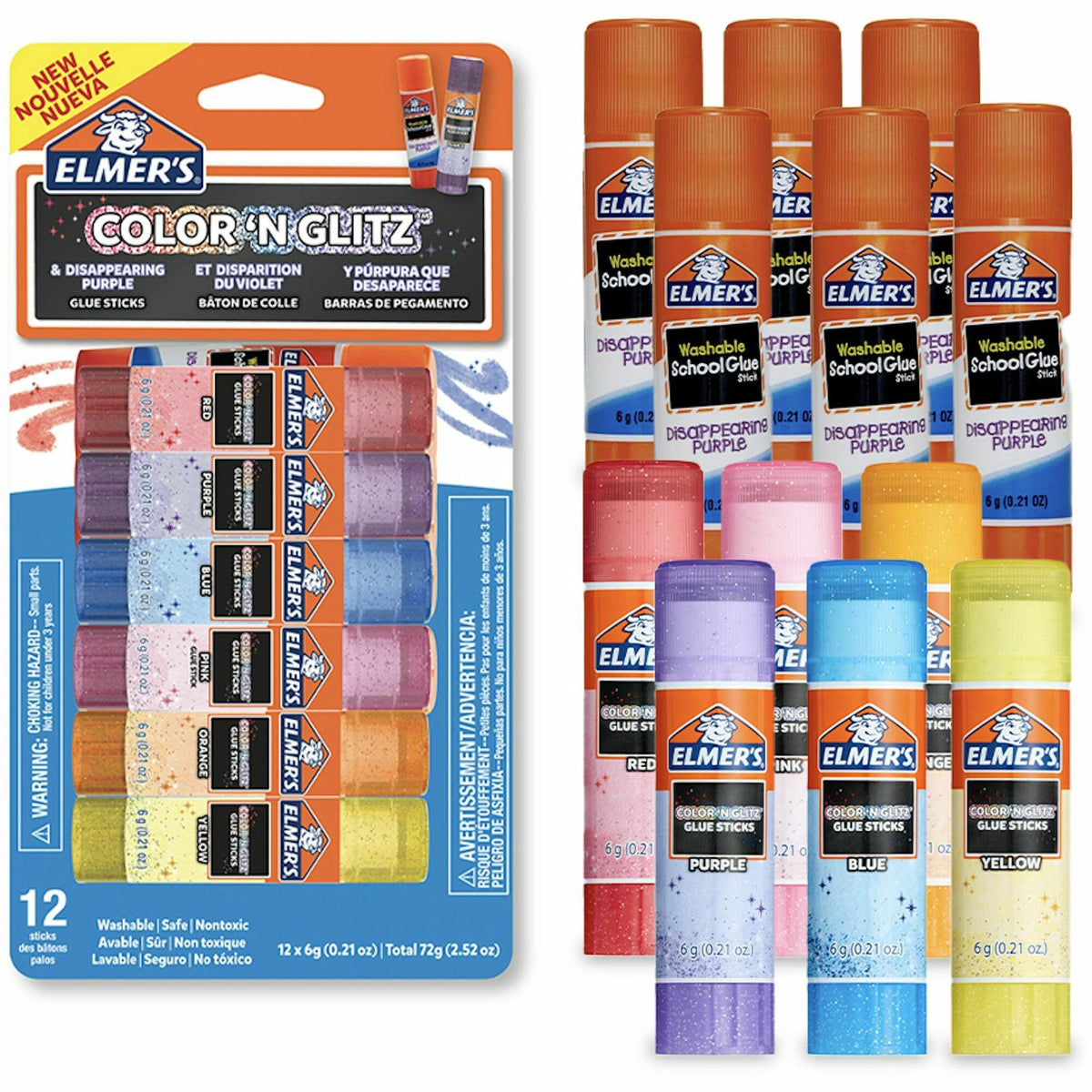 Elmer's Color 'N Glitz Glue Sticks - 2000