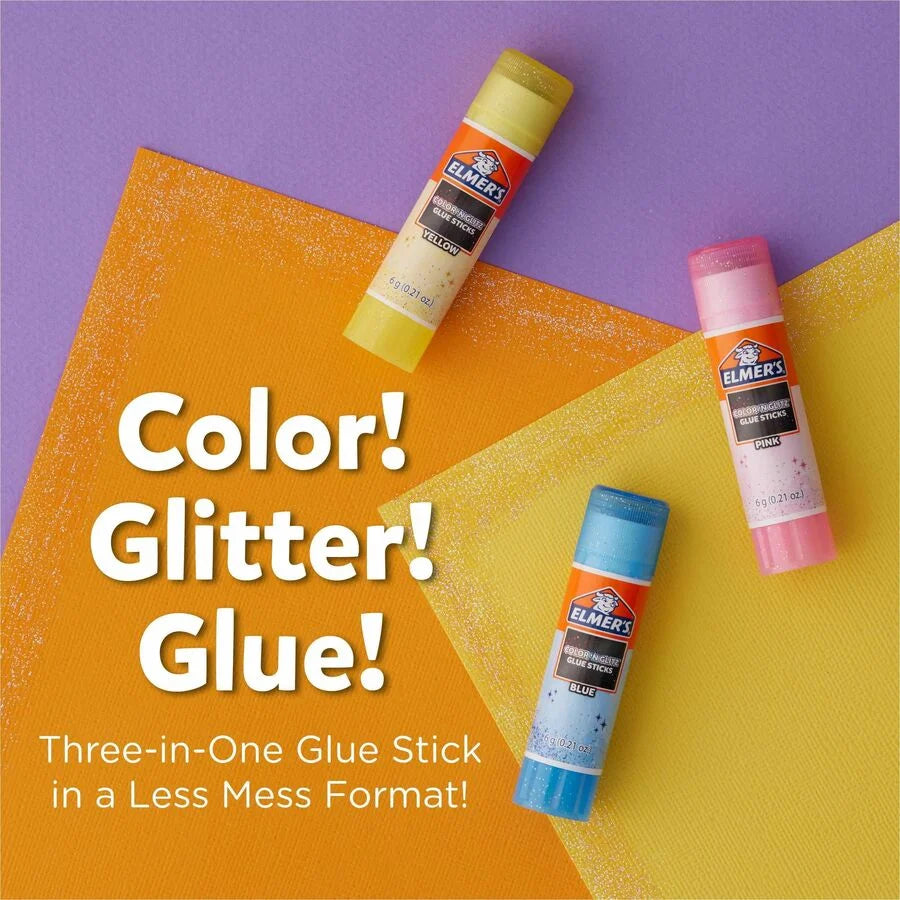 Elmer’s Color ’N Glitz Glue Sticks - Assorted Colors - 4 Pack - Craft