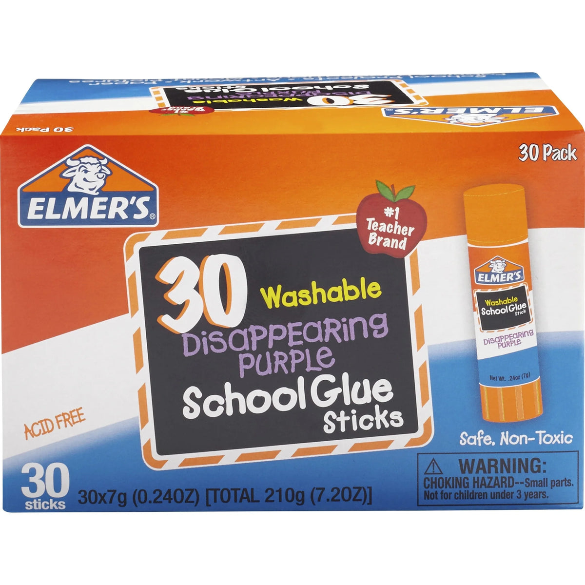 Elmer’s Disappearing Purple School Glue Sticks - 30-Pack 0.24 fl oz