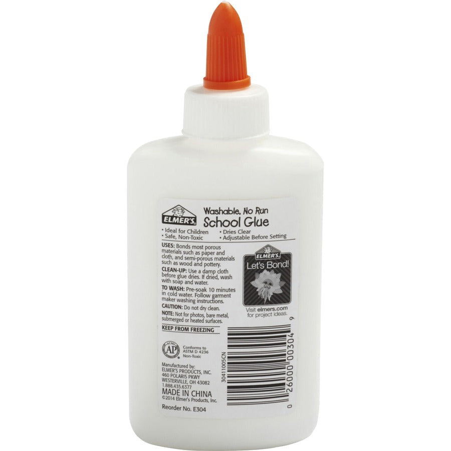 Elmer’s Washable School Glue - 4 oz - White - 1 Each - All-Purpose
