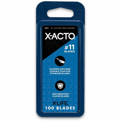 Elmer’s X-Acto No. 11 Blades Bulk Pack - Rust Resistant Stainless Steel - 100/Box - Utility Replacement