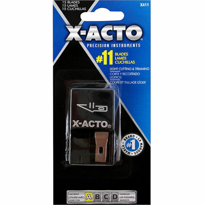 Elmer’s X-ACTO No. 11 Blades Dispenser - Fine Point Black - 15 Pack - Utility Knives & Cutters