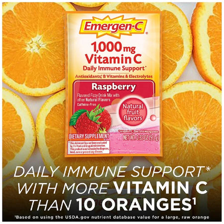 Emergen-C Raspberry Vitamin C Drink Mix - Immune Support - 30 Pack - Medications