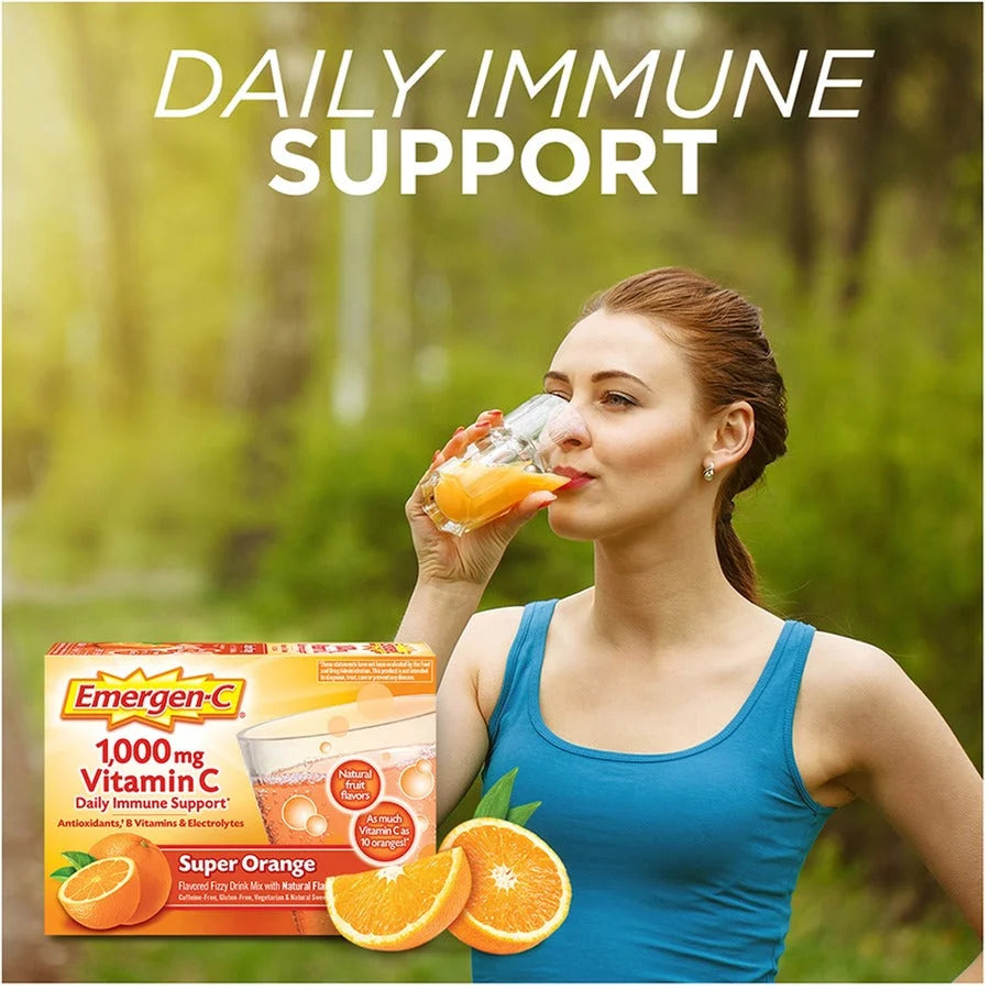 Emergen-C Super Orange Drink Mix - Immune Support - 30 Packets - Medications