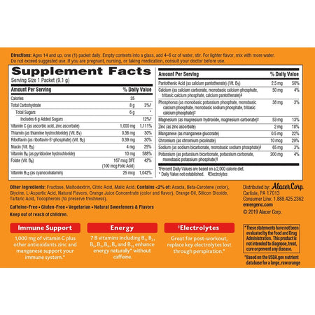Emergen-C Super Orange Vitamin C Drink Mix - Rear