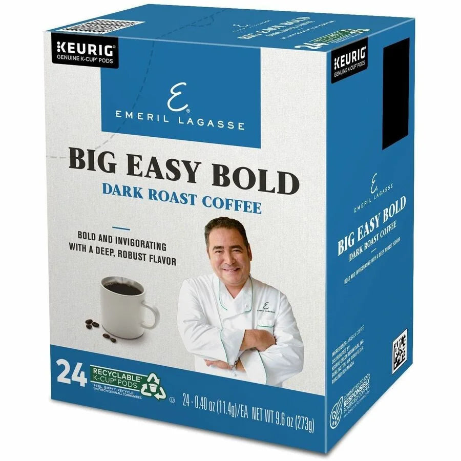 Emeril’s K-Cup Pod Big Easy Bold Coffee - Compatible with Keurig Brewer - Regular - Dark - Roasted - Kosher