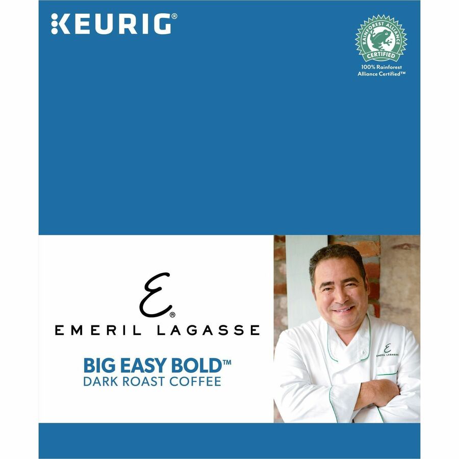 Emeril’s K-Cup Pod Big Easy Bold Coffee - Compatible with Keurig Brewer - Regular - Dark - Roasted - Kosher