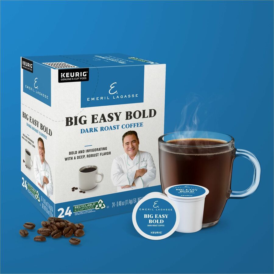 Emeril’s K-Cup Pod Big Easy Bold Coffee - Compatible with Keurig Brewer - Regular - Dark - Roasted - Kosher
