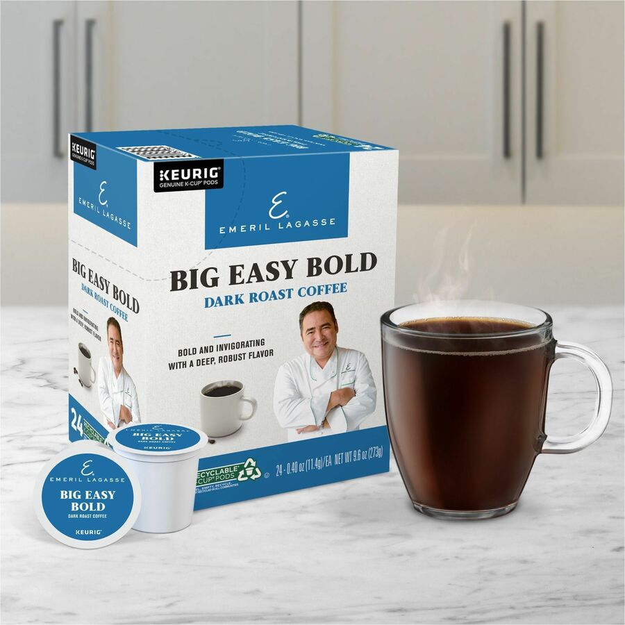 Emeril’s K-Cup Pod Big Easy Bold Coffee - Compatible with Keurig Brewer - Regular - Dark - Roasted - Kosher