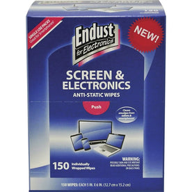Endust Screen/Electronics Clean Wipes - Anti-static Alcohol-free - 150/Pack - Electronics Cleaning Supplies