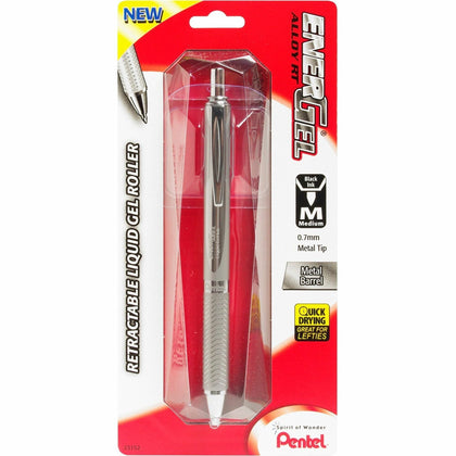 EnerGel Alloy Gel Pens: 0.7mm Refillable Retractable - Black Ink - Pens