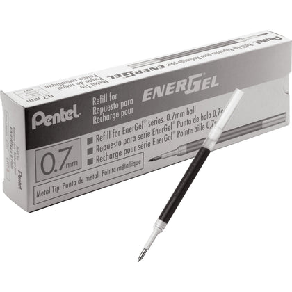 EnerGel Liquid Gel Pen Refill: 0.70mm Black Ink - Smudge Proof Quick-drying - 12/Box - Refills