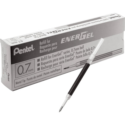 EnerGel Liquid Gel Pen Refill: 0.70mm Black Ink - Smudge Proof Quick-drying - 12/Box - Refills