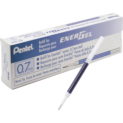 EnerGel Liquid Gel Pen Refill - Blue Ink 0.7mm - Smudge-Proof & Quick-Drying - 12/Box - Refills