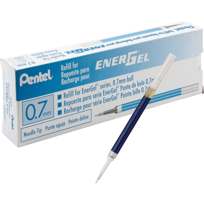 EnerGel Liquid Pen Refills - 0.7mm Blue Ink - Smudge Proof & Quick-drying - 12/Box