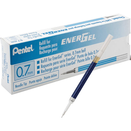 EnerGel Liquid Pen Refills - 0.7mm Blue Ink - Smudge Proof & Quick-drying - 12/Box