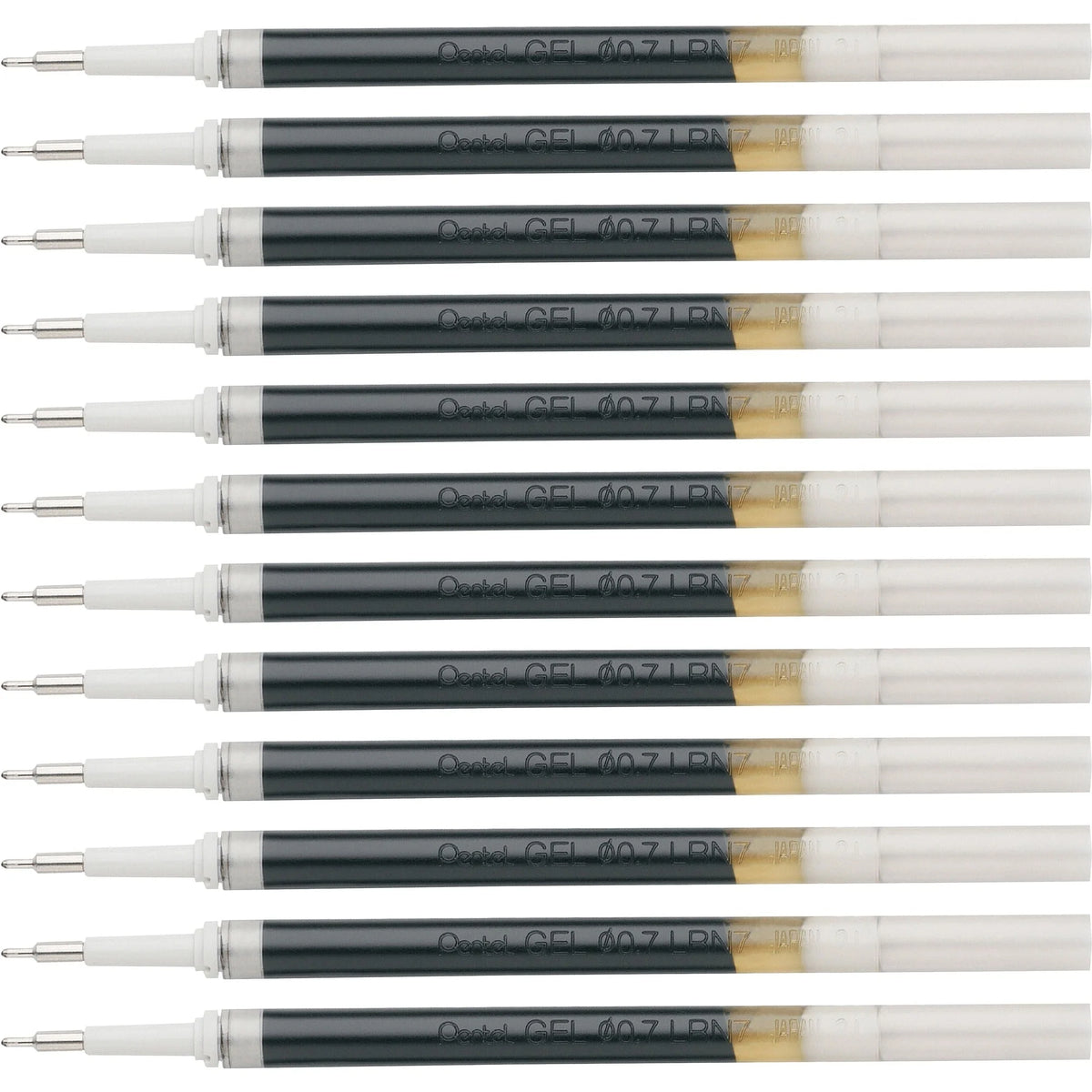 EnerGel Retractable Pen Refills: 0.7mm Medium Point Black Ink - 12/Box - Refills