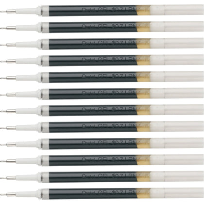 EnerGel Retractable Pen Refills: 0.7mm Medium Point Black Ink - 12/Box - Refills