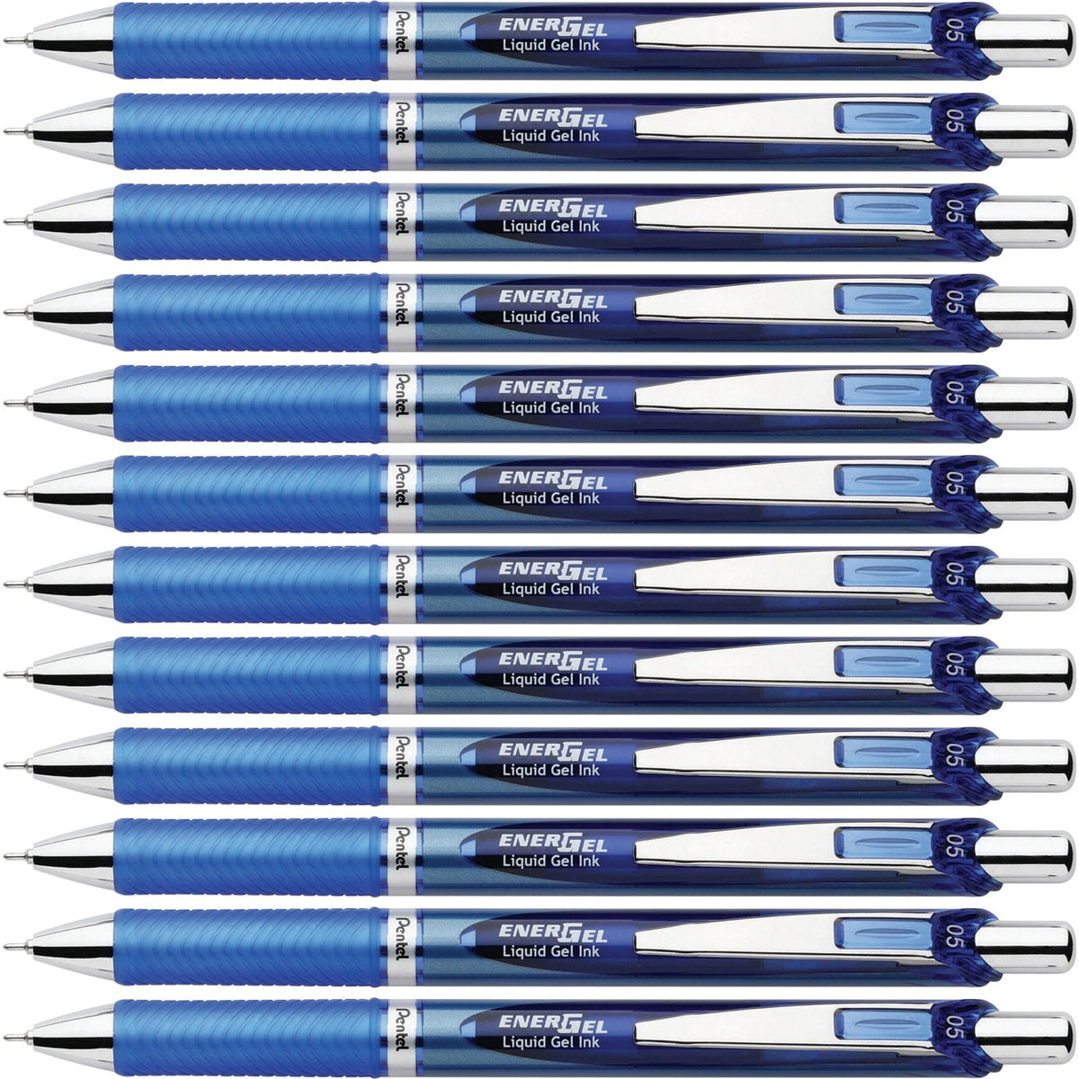 EnerGel RTX Liquid Gel Pens: 0.5mm Fine Point Blue Ink Refillable - Pens