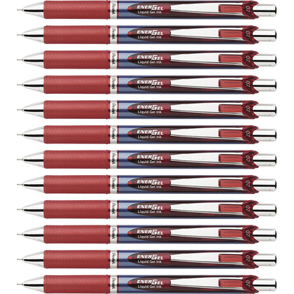EnerGel RTX Liquid Gel Pens: 0.7mm Red Ink Refillable Retractable - Pens