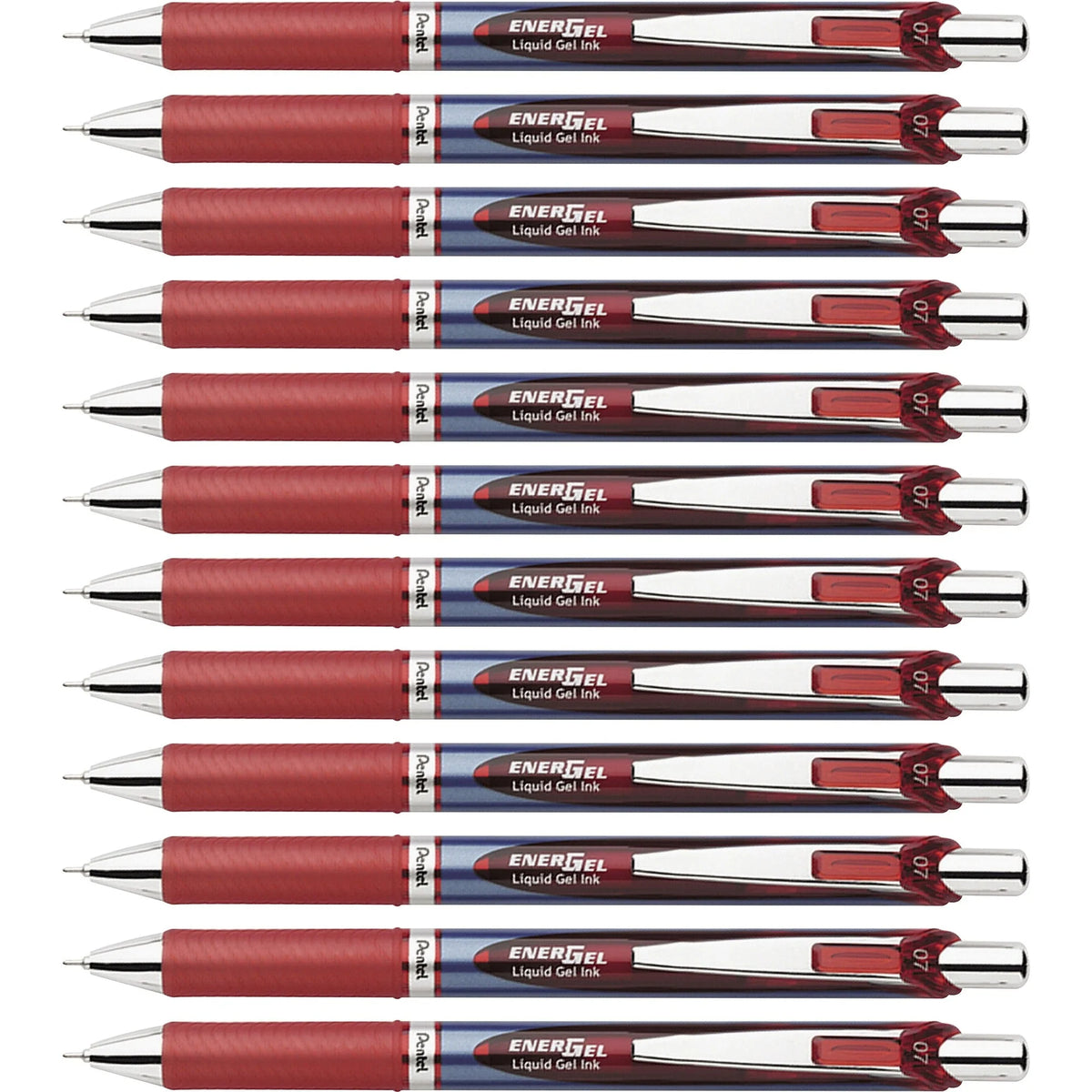EnerGel RTX Liquid Gel Pens: 0.7mm Red Ink Refillable Retractable - Pens