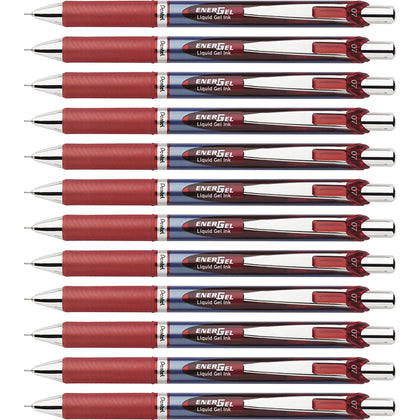 EnerGel RTX Liquid Gel Pens: 0.7mm Red Ink Refillable Retractable - Pens
