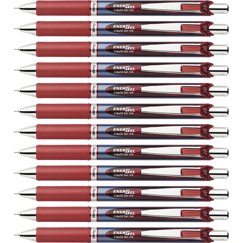EnerGel RTX Liquid Gel Pens: 0.7mm Red Ink Refillable Retractable - Pens