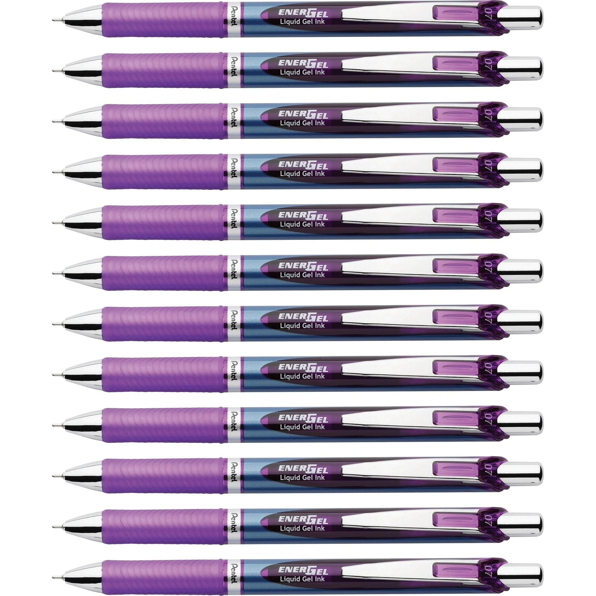 EnerGel RTX Liquid Gel Pens: 0.7mm Violet Ink Refillable Retractable - Pens
