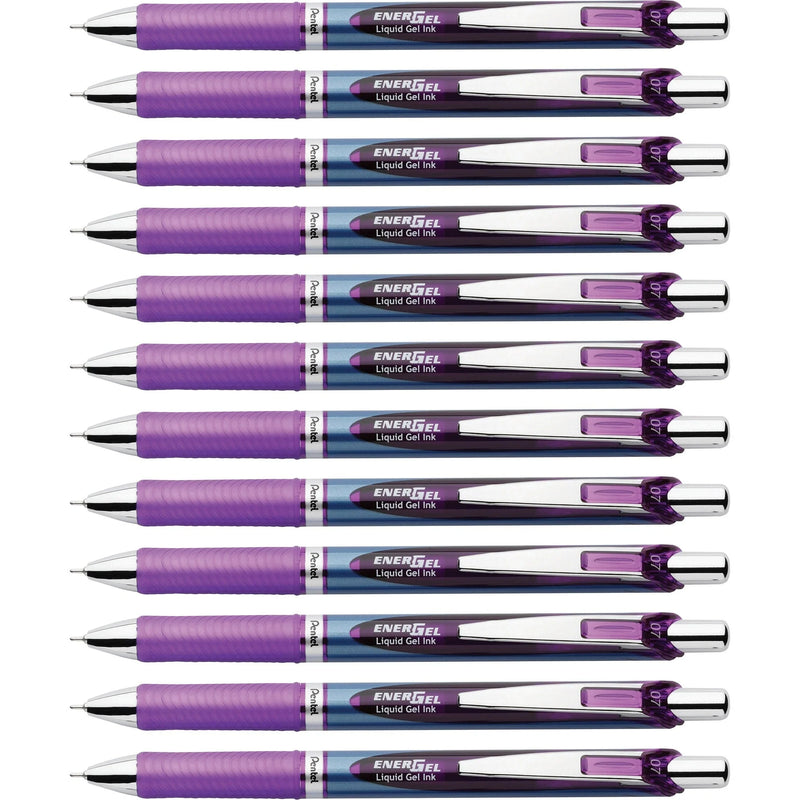 EnerGel RTX Liquid Gel Pens: 0.7mm Violet Ink Refillable Retractable - Pens