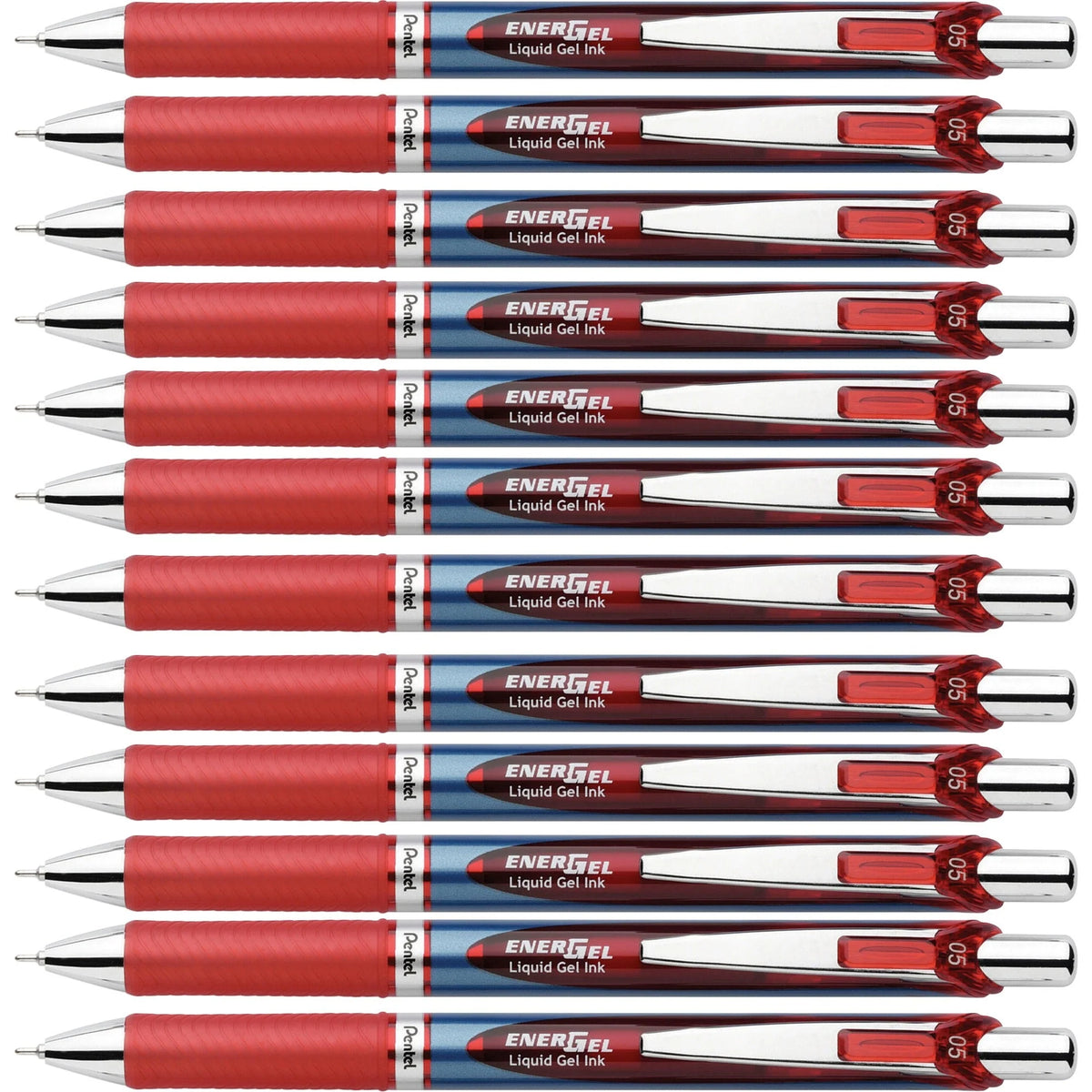 EnerGel RTX Red Gel Pens - 0.5mm Fine Point - Refillable & Retractable
