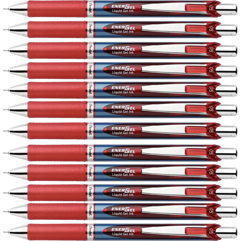 EnerGel RTX Red Gel Pens - 0.5mm Fine Point - Refillable & Retractable