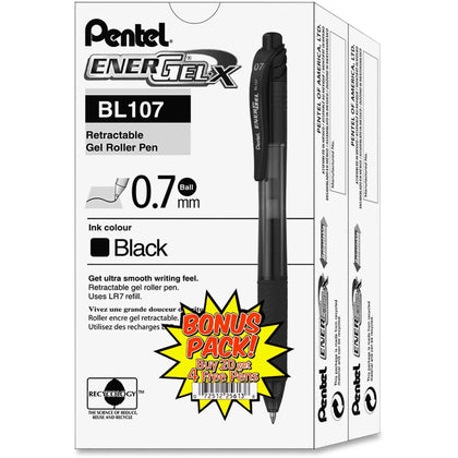 EnerGel EnerGel-X Gel Pens: 0.7mm Refillable Black Ink - 24 Pack - Pens