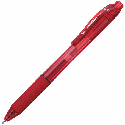 EnerGel EnerGel-X Retractable Gel Pen: 0.5mm Fine Point Red Ink - Pens