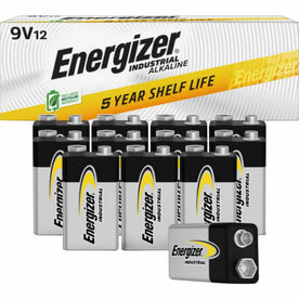 Energizer 9V Industrial Alkaline Batteries - 12-Pack for Multipurpose - & Battery Chargers