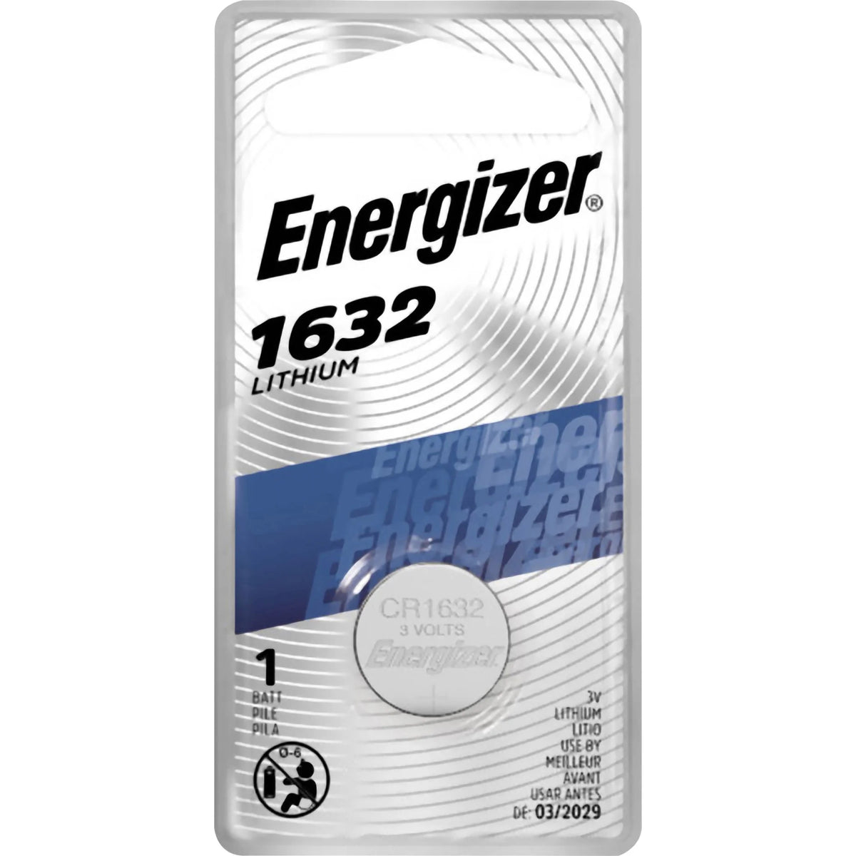 Energizer CR1632 Lithium Coin Battery - 130 mAh - 3V DC - For Various Devices - Batteries & Chargers
