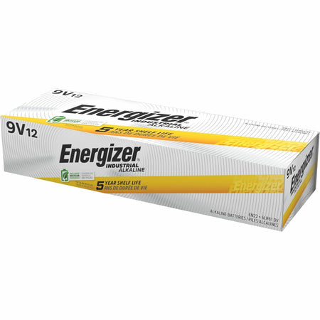 Energizer Industrial 9V Batteries 9 Volt Alkaline 1 Pack - For Multipurpose - V DC - 12 / Box - & Battery Chargers