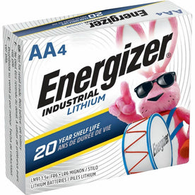 Energizer Industrial AA Lithium Battery 4-Pack - Reliable Power for Various Devices - Batteries & Chargers