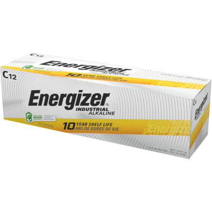 Energizer Industrial Alkaline C Batteries - 12 Boxes - 8350 mAh - Multipurpose - & Battery Chargers
