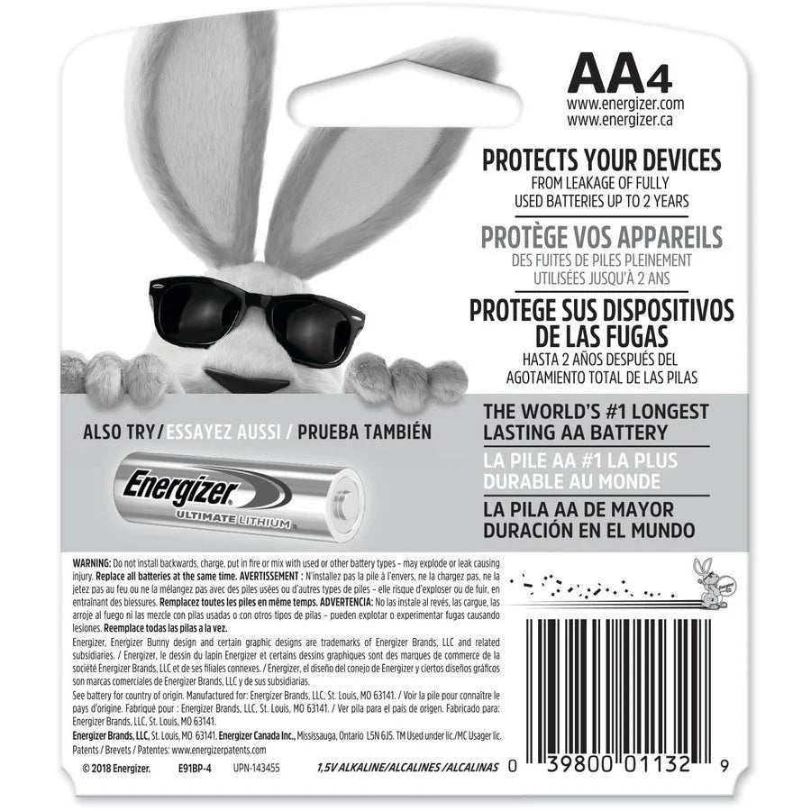 Energizer Max AA Batteries: 1150 mAh 1.5V - 4 Pack - Batteries & Battery Chargers