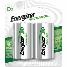 Energizer Recharge Universal D Batteries - 2500 mAh - 2 Pack - & Battery Chargers