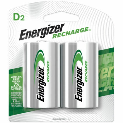Energizer Recharge Universal D Batteries - 2500 mAh - 2 Pack - & Battery Chargers