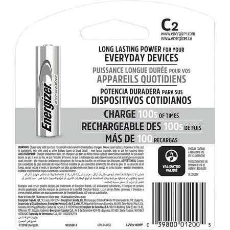 Energizer Recharge Universal Rechargeable C Battery 2-Packs - Alternate-Image1