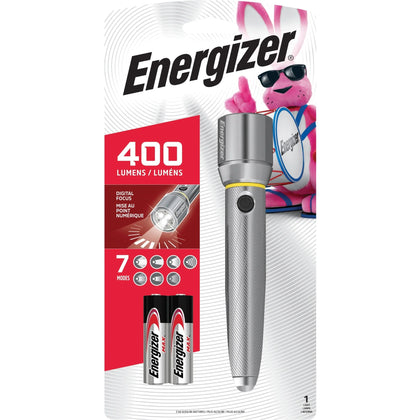 Energizer Vision HD Metal Flashlight: Digital Focus 400 lm LED Water Resistant - Flashlights